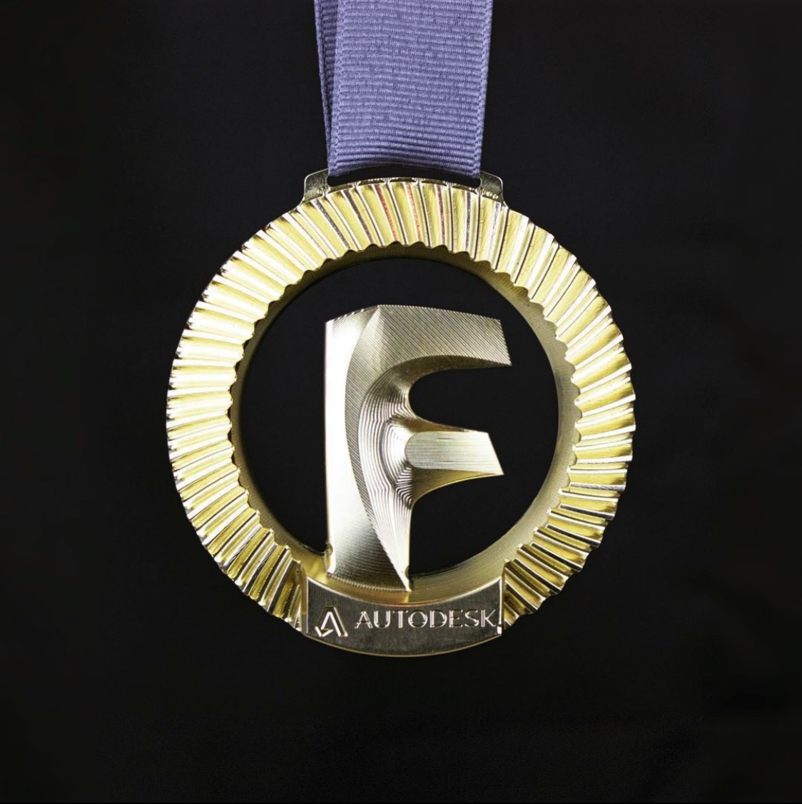 Machined and finished Autodesk Fusion 360 contest trophy, custom designed by Hooper Machine & Design
