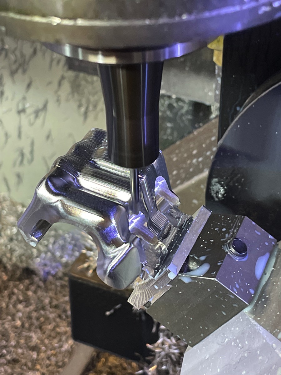 Custom BMX stem designed and machined by Jeff Hooper of Backhand Bikes